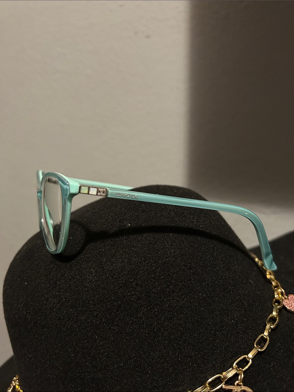 Swarovski Cat Eye glasses SK5136-3 color 095 in a light teal transparent - Picture 2 of 6